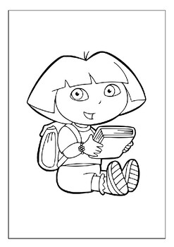 Educational printable dora the explorer coloring pages collection for children