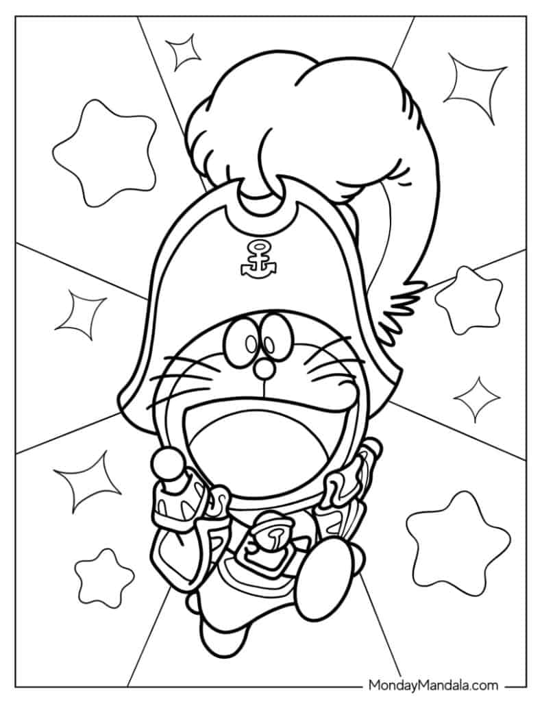 Doraemon coloring pages free pdf printables