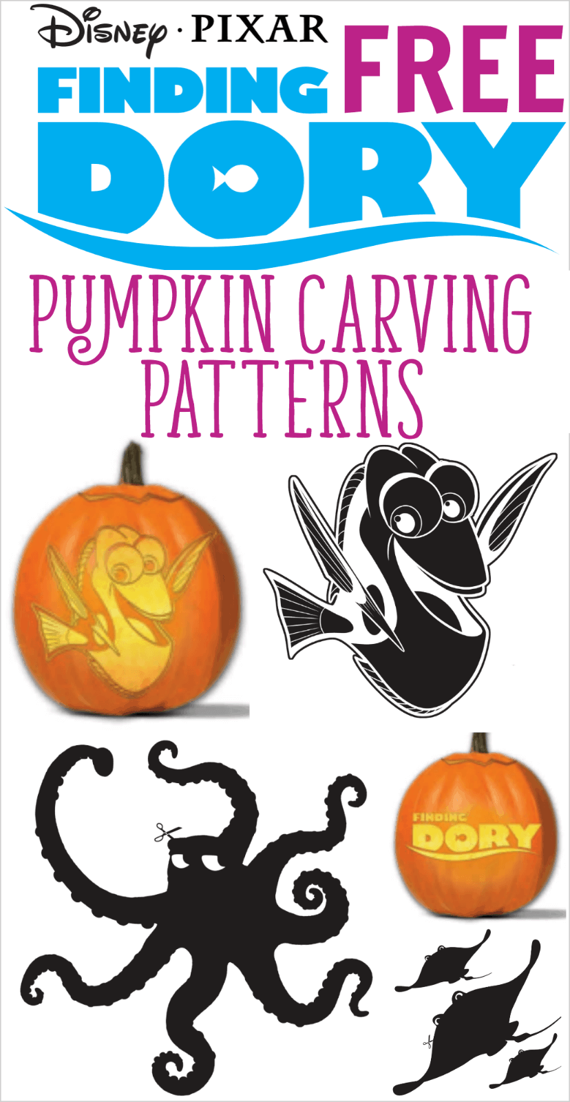 Free finding dory pumpkin carving patterns to print