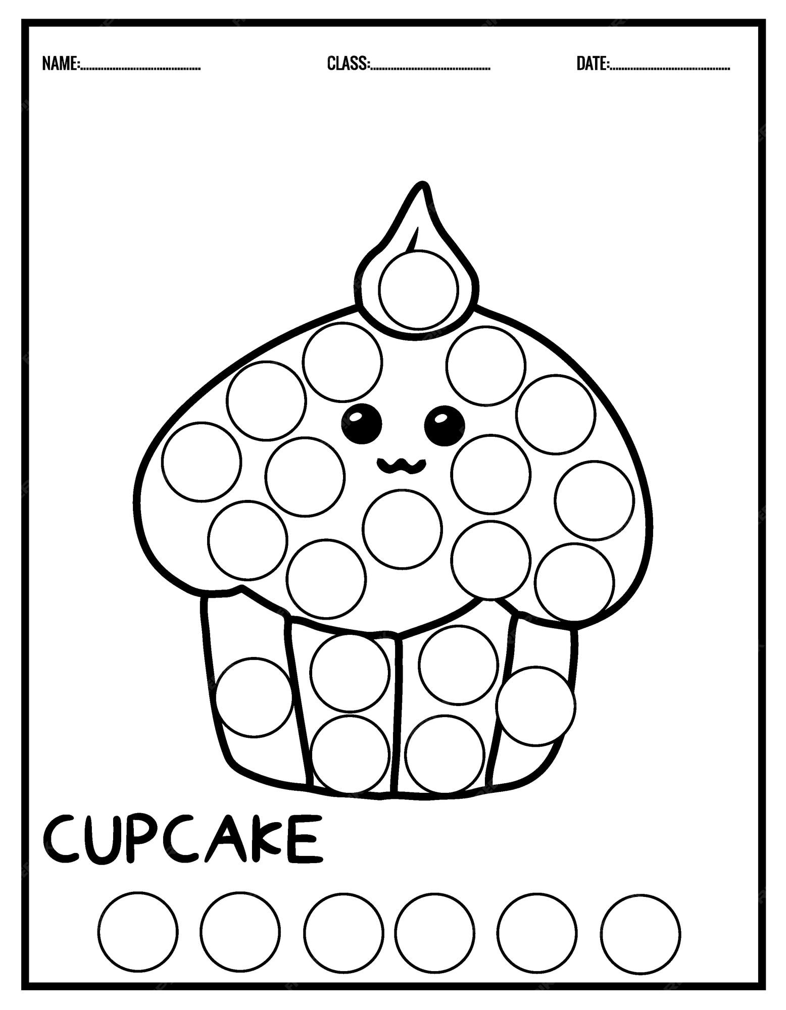 Premium vector cute cartoon in kawaii style coloring book dot markers for kids