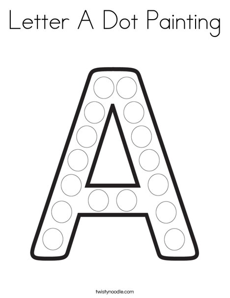 Letter a dot painting coloring page