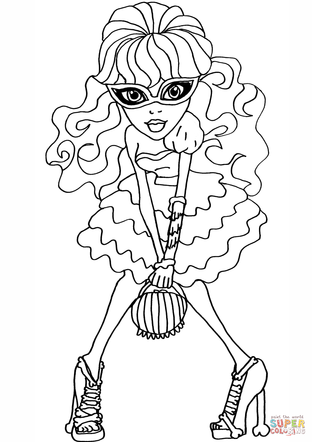 Ghoulia dot dead gorgeous coloring page free printable coloring pages