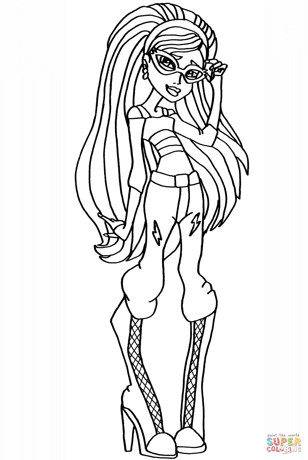 Ghoulia yelps coloring page free printable coloring pages