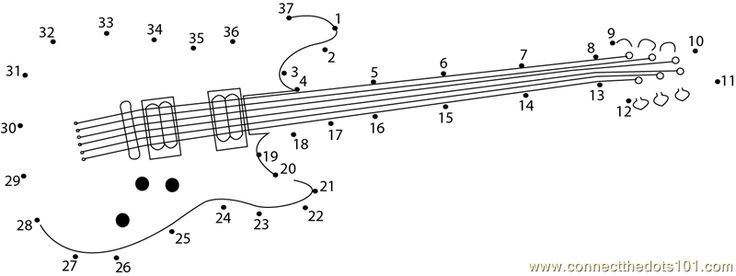 Electric guitar dot to dot printable worksheet