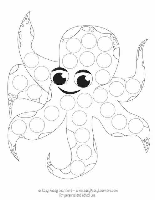 Free sea animals do a dot printables