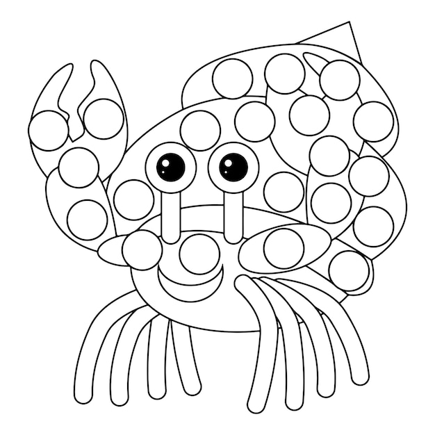 Premium vector ocean animals dot marker coloring pages for kids