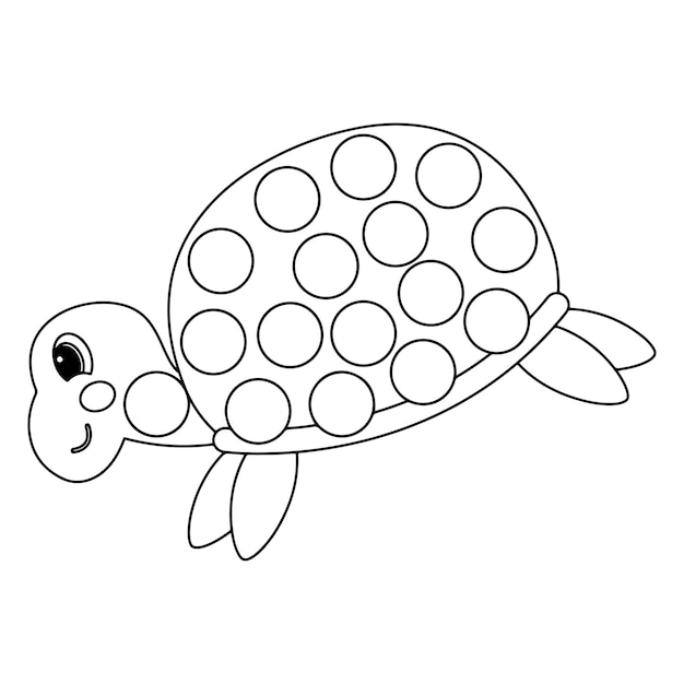 Premium vector ocean animals dot marker coloring pages for kids
