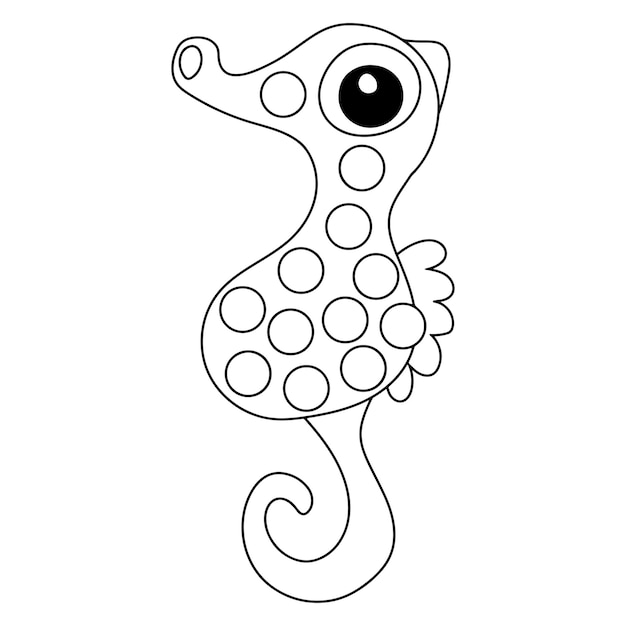 Premium vector ocean animals dot marker coloring pages for kids
