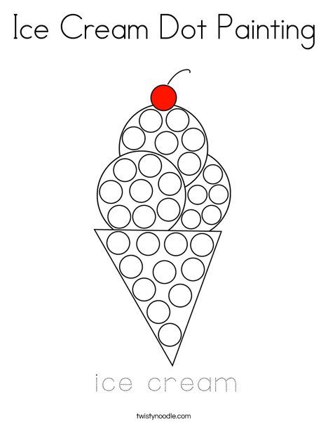 Ice cream dot painting coloring page
