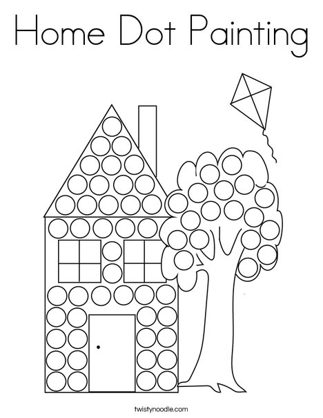 Home dot painting coloring page