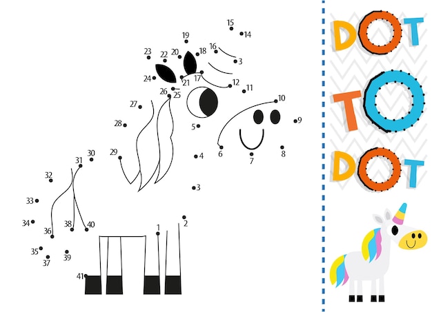 Premium vector dot to dot worksheet for kids connection dot coloring page point to point