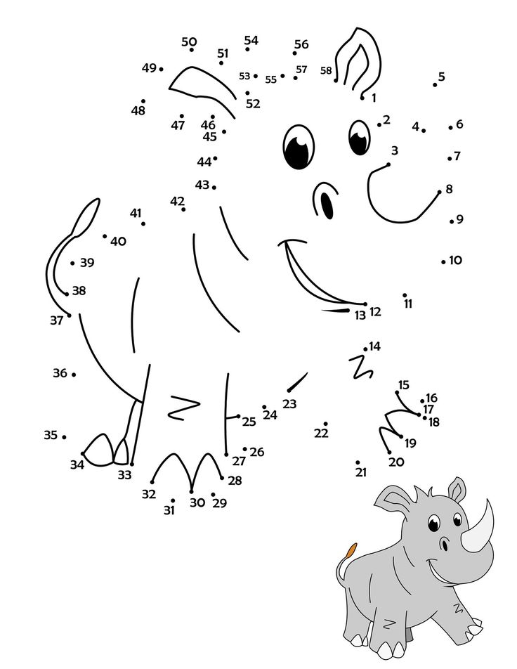 Printable dot to dot animal safari coloring pages dot to dot