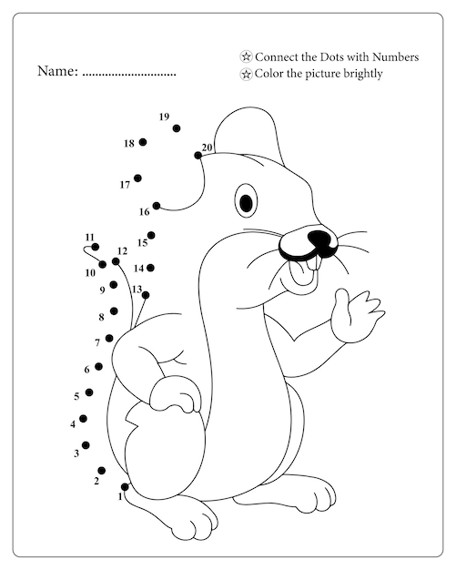 Premium vector cute animals dot to dot coloring pages for kids