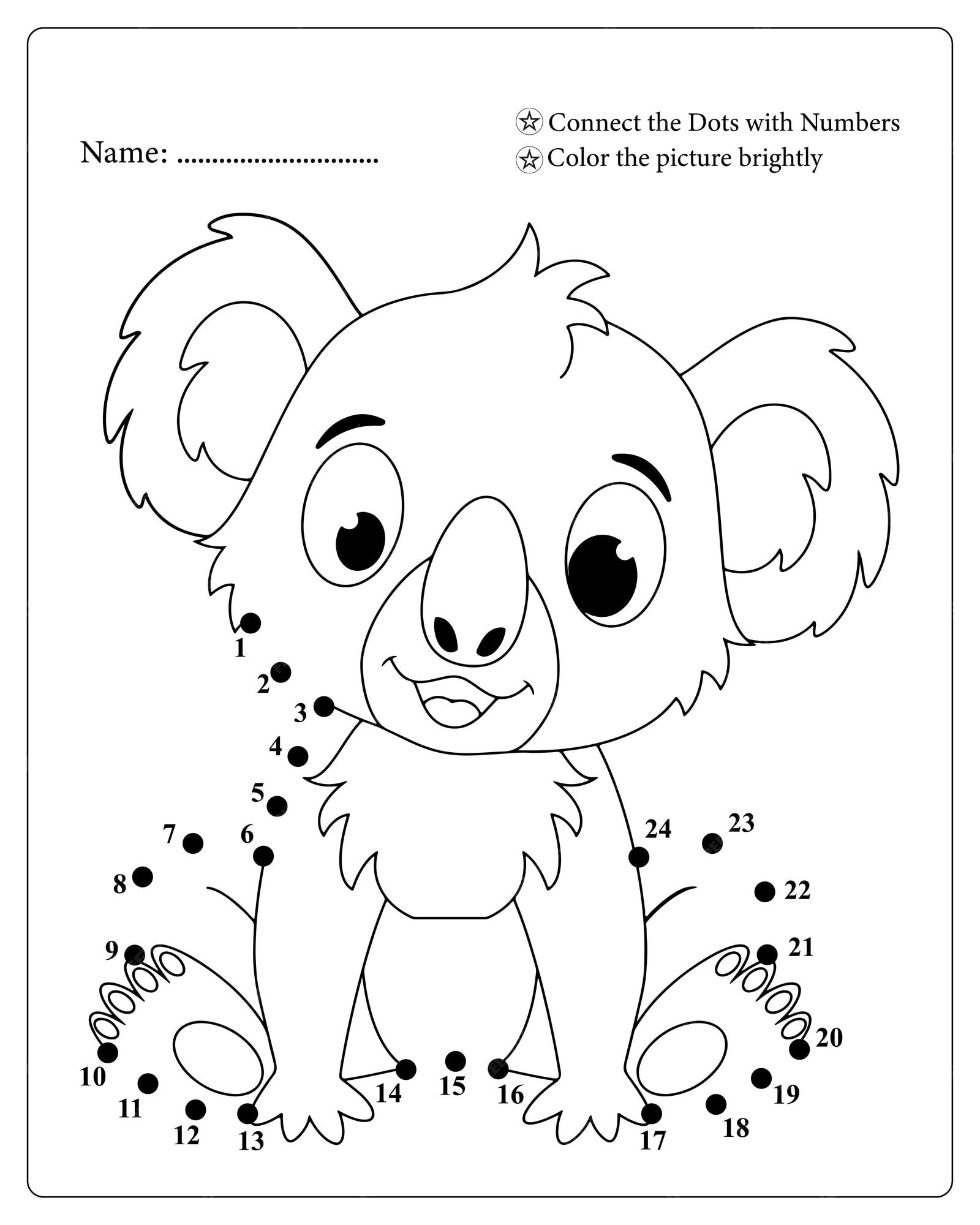 Premium vector cute animals dot to dot coloring pages for kids