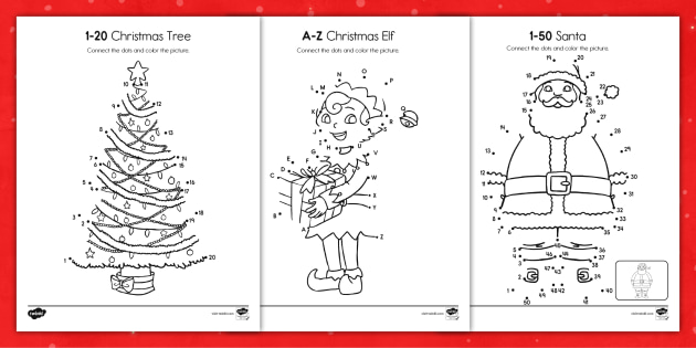 Christmas dot to dot printables holiday resources