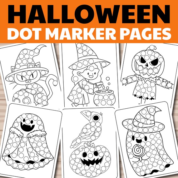 Halloween dot marker printable dot markers activity dot marker coloring pages halloween themed coloring pages
