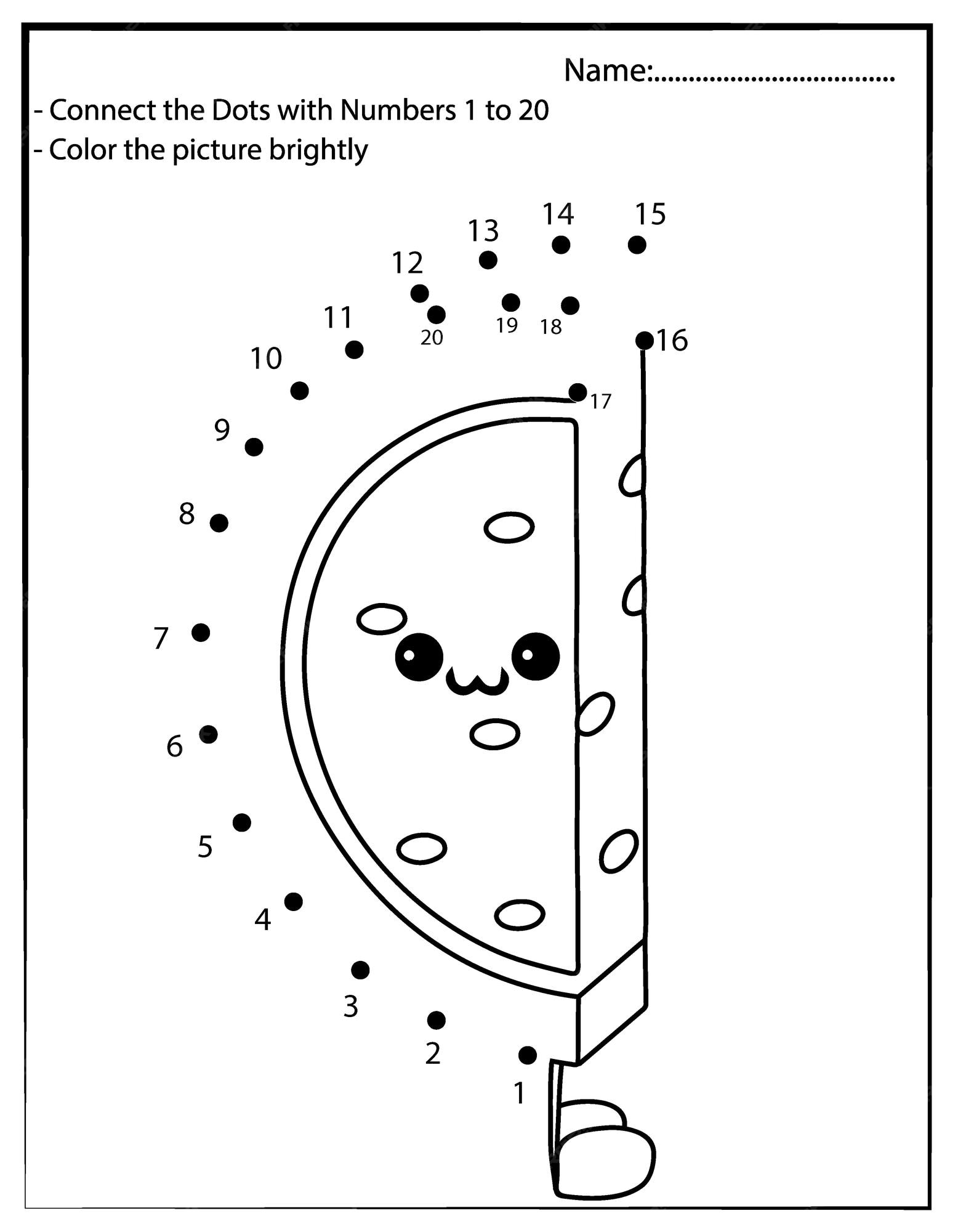 Premium vector dot to dot kawaii coloring page cartoon sweet design printable activity worksheet for children