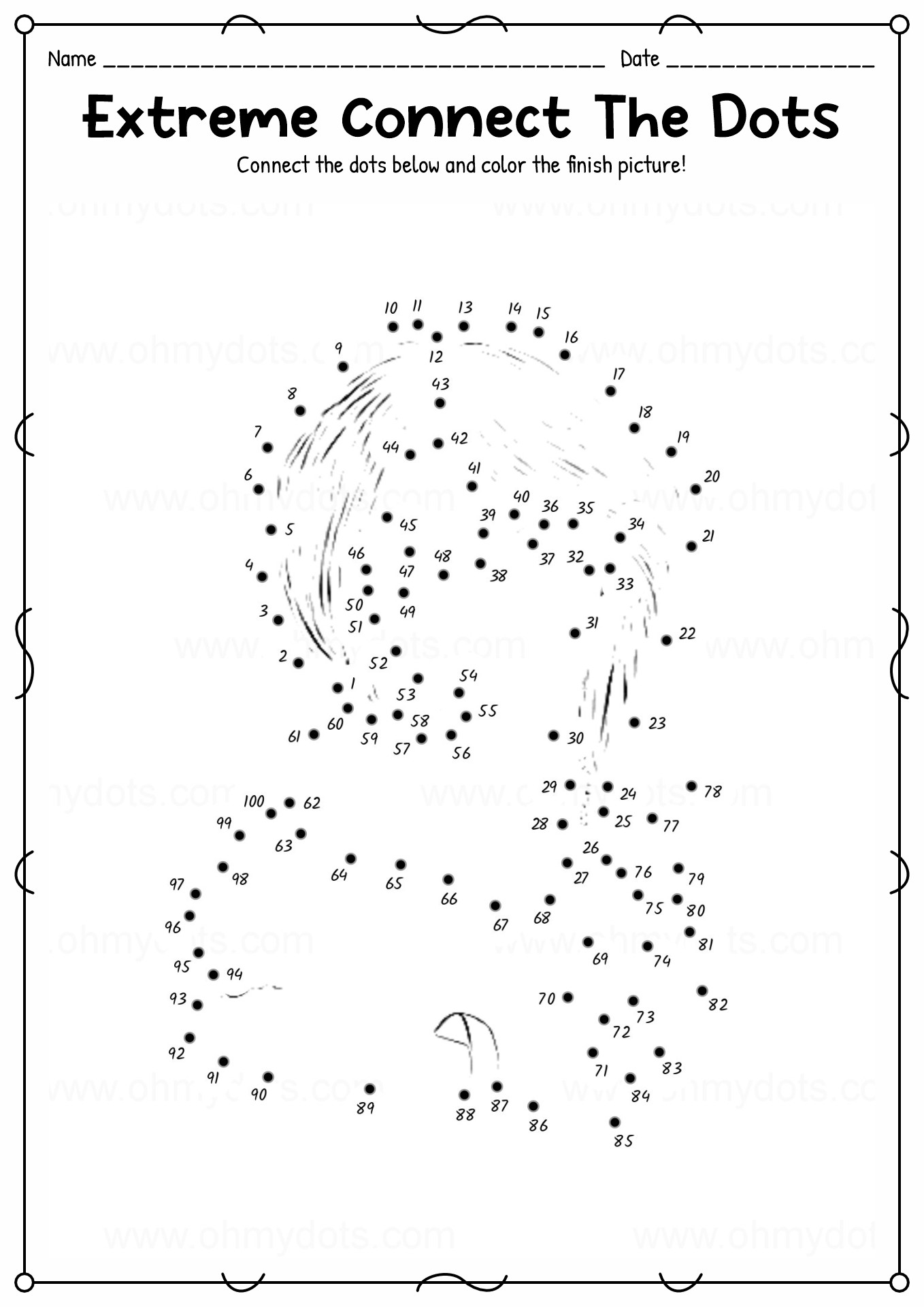 Printable dot to dot worksheets