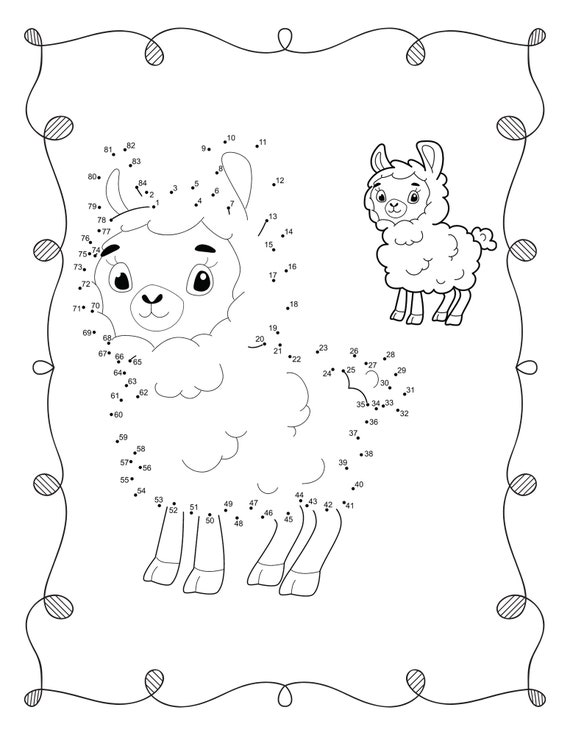 Dot to dot book for kids pdf printable activity pages with animals connect the dots funny worksheets numbers digital download kdp