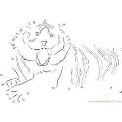 Tiger connect the dots worksheets printable for kids