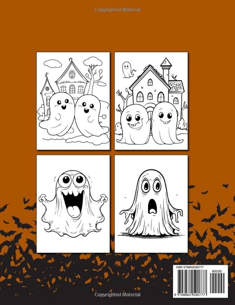 Halloween ghost coloring book cute ghosts for adults seeking relaxation and stress relief samadow the giant books