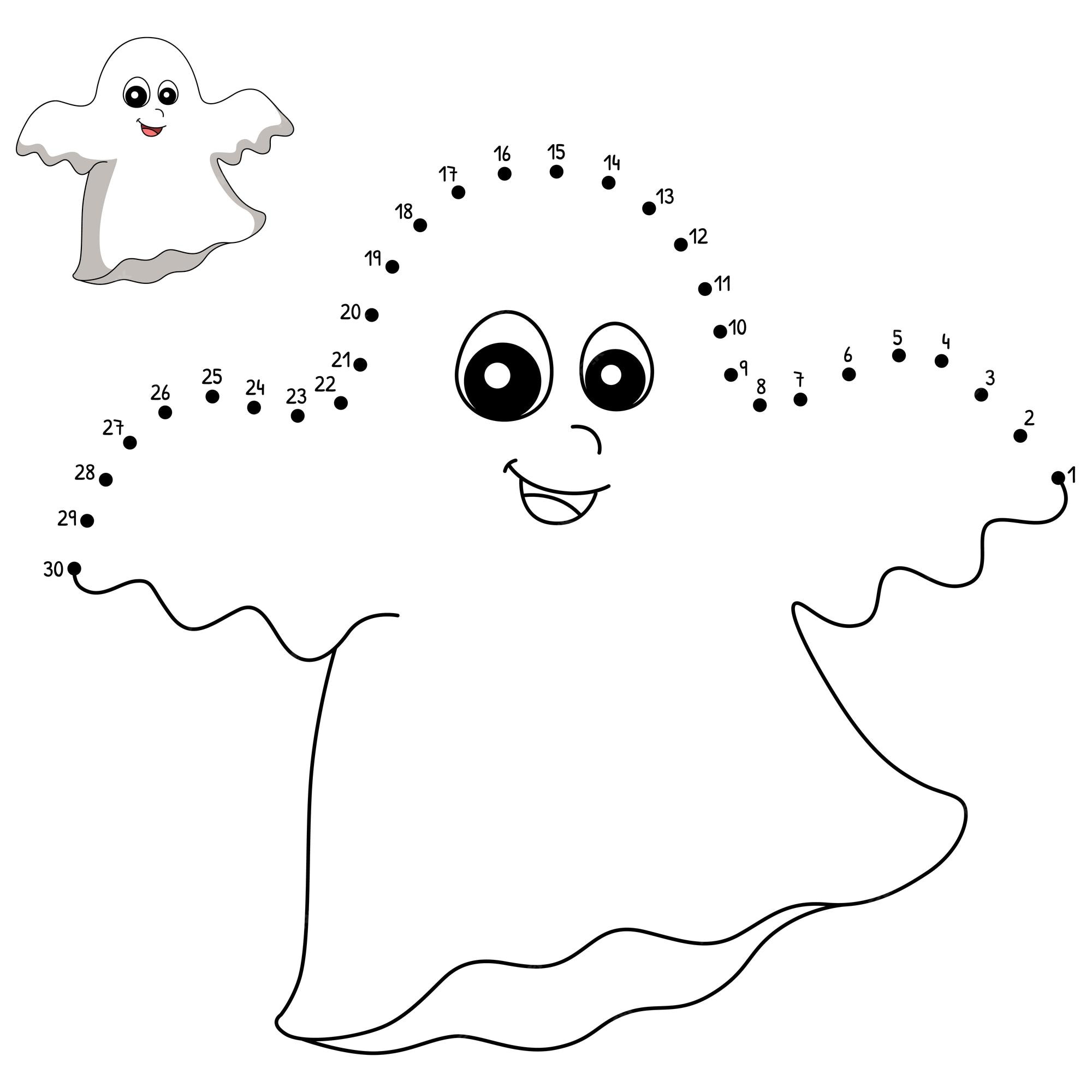 Premium vector dot to dot zombie halloween isolated coloring page