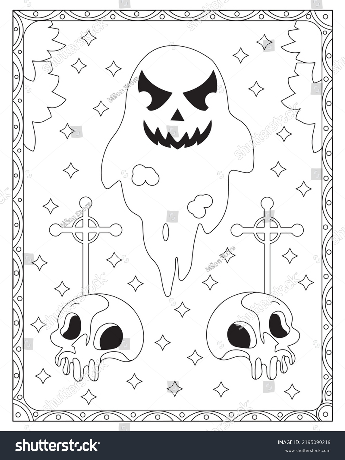 Hakuun halloween ghost coloring pages kids black liittyvã vektorikuva rojaltivapaa