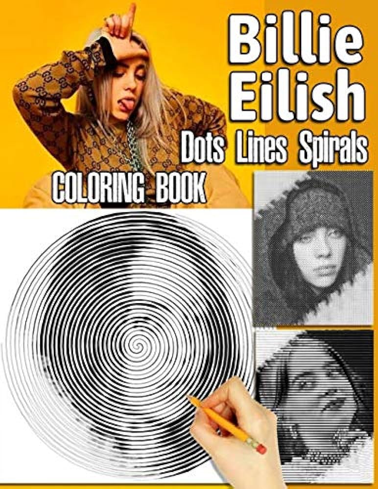 Billie eilish dots lines spirals coloring book adults coloring books for stress relief and relaxation mitchell donald books