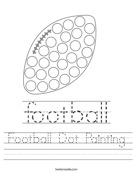 Football dot painting worksheet