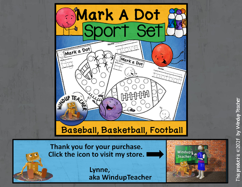 Sports dot dauber set teaching resources