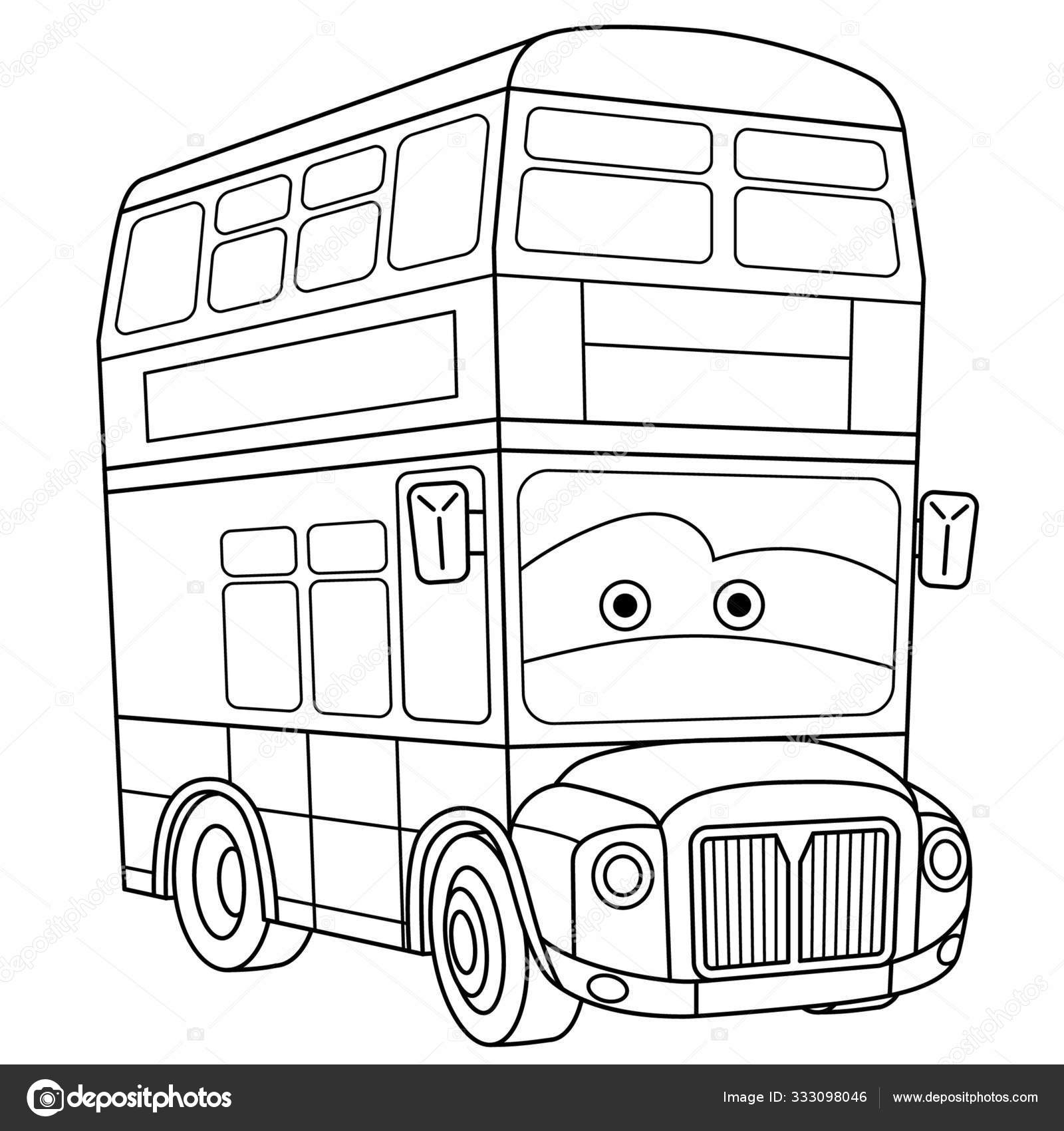 Coloring page with london double