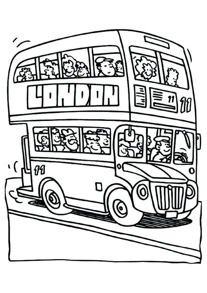 Bus coloring pages collection pdf