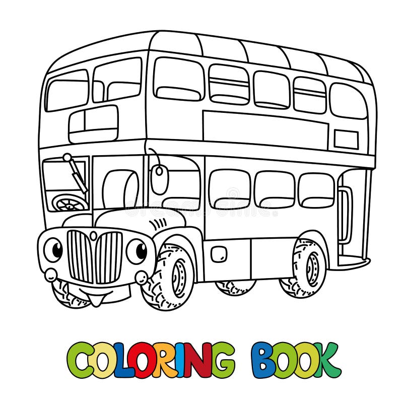 Funny jeep or outroader with eyes coloring book stock vector