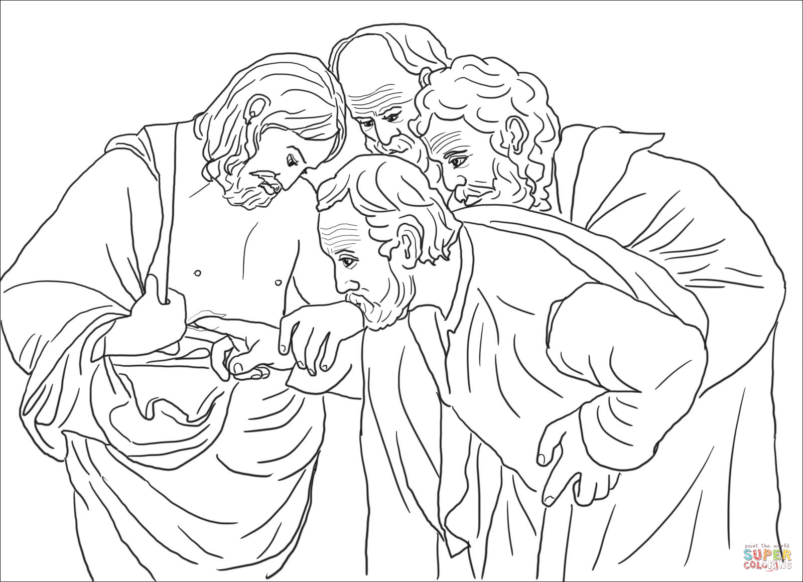 Doubting thomas coloring page free printable coloring pages