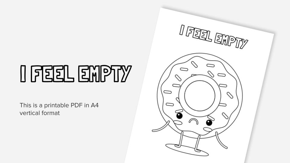 Printable coloring worksheets with donuts in pdf format