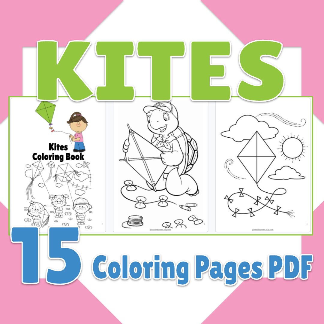 Kite coloring page