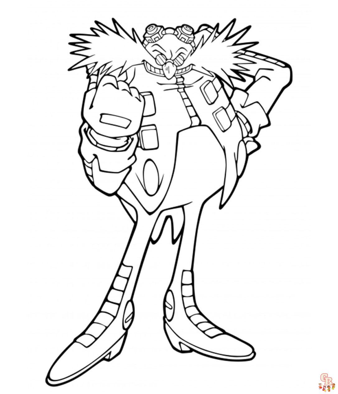 Printable doctor eggman coloring pages free for kids and adults