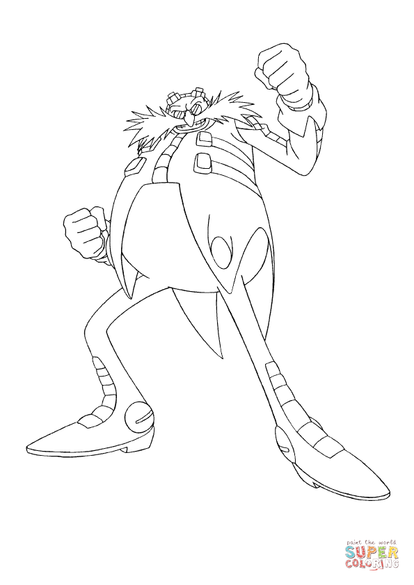 Doctor eggman robotnik coloring page free printable coloring pages