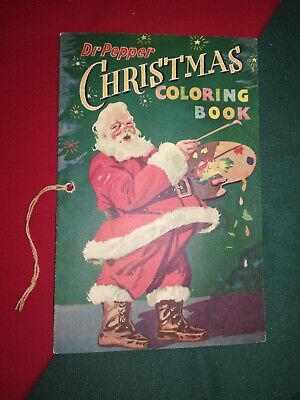 Vtg dr pepper christmas coloring book unused uncolored rare collectable dp