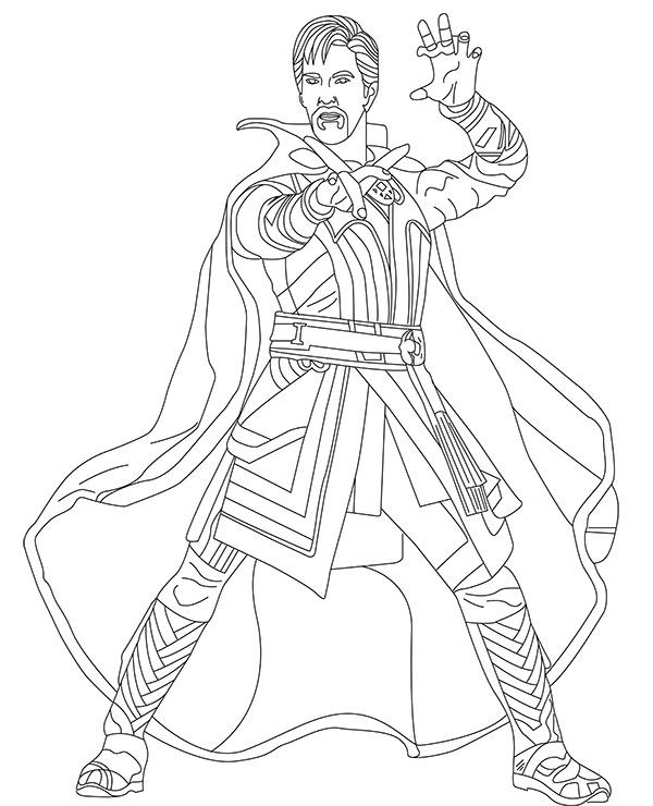 Doctor strange coloring page avengers