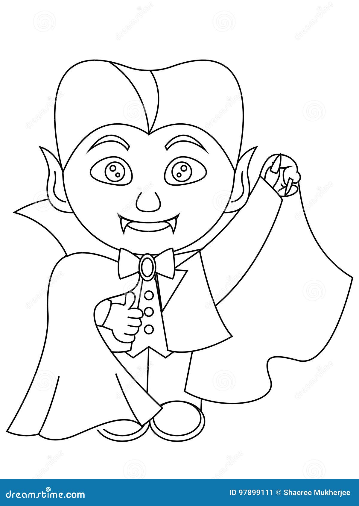 Halloween dracula coloring page stock illustration