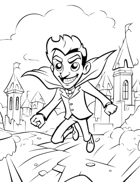 Premium vector dracula coloring pages for kids
