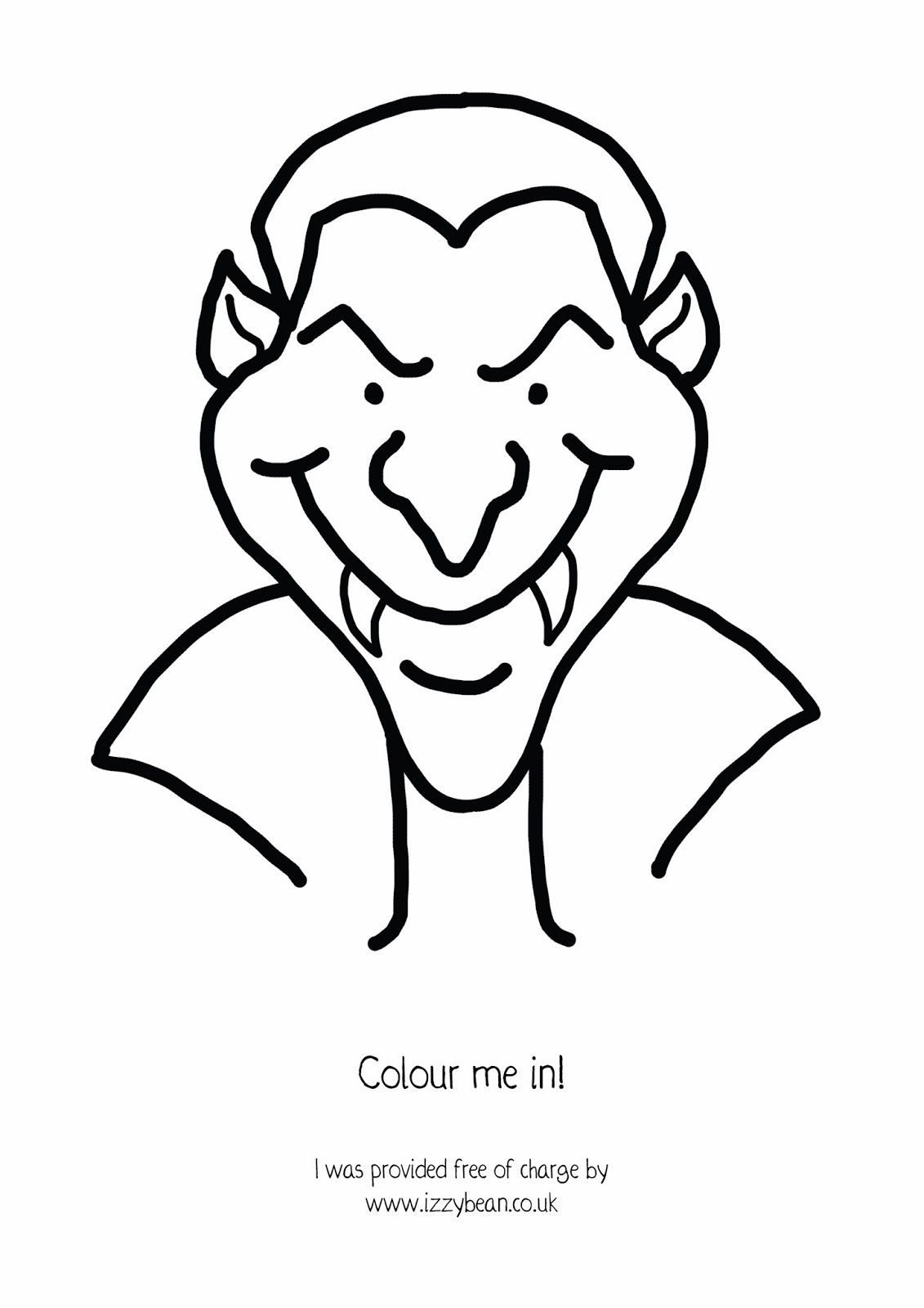 Izzy bean illustrations step by step halloween dracula vampire monster with free colouring sheet for kids drawings vampire drawings halloween drawings