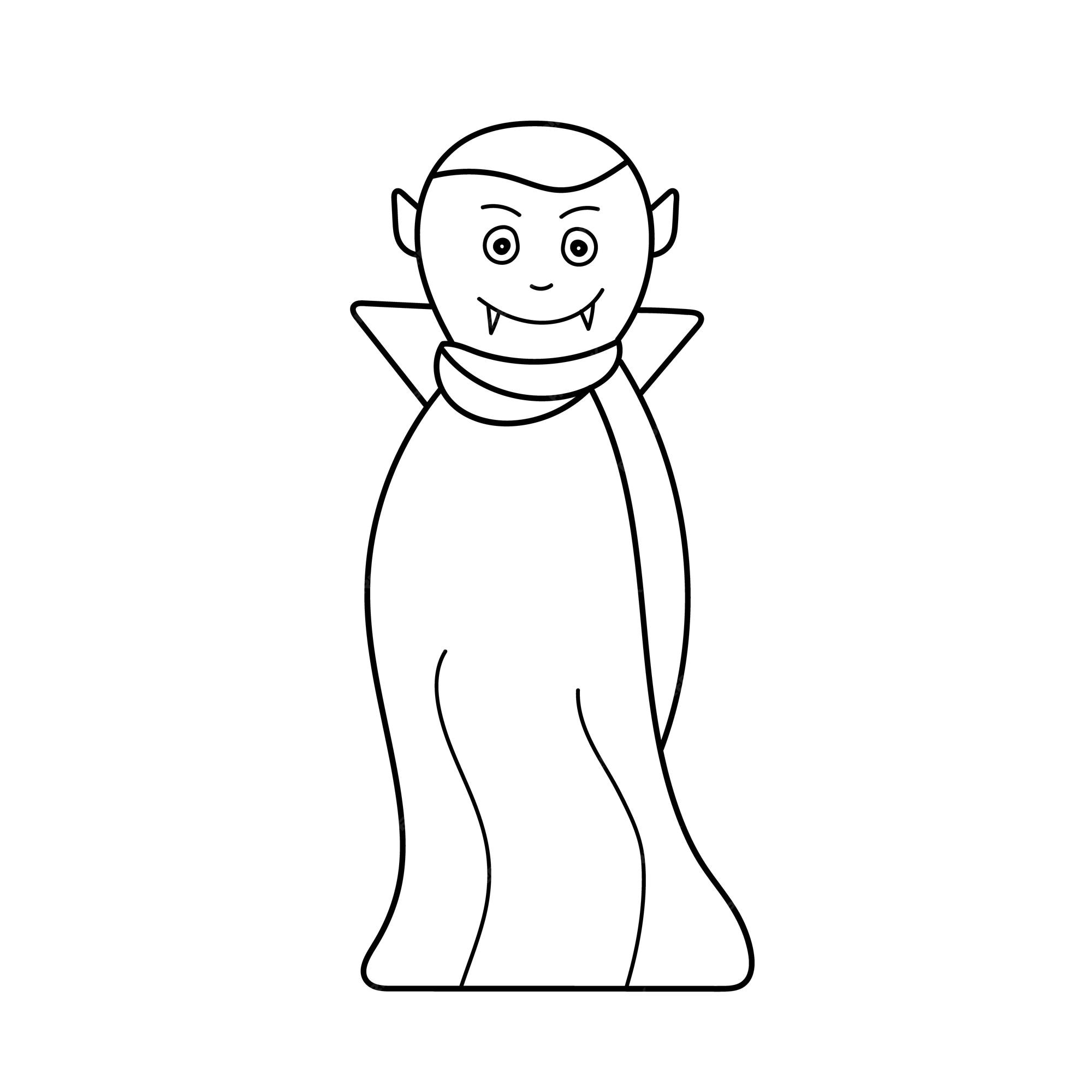 Premium vector simple coloring page coloring page vampire dracula