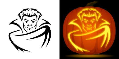 Free dracula pumpkin stencil