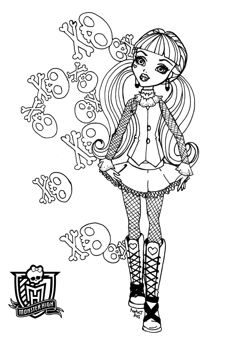 Free printable monster high coloring pages for kids