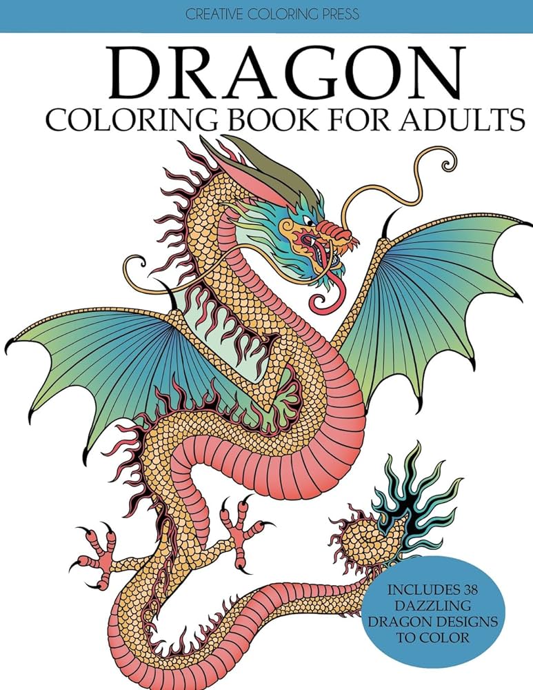 Dragon coloring book for adults creative coloring books