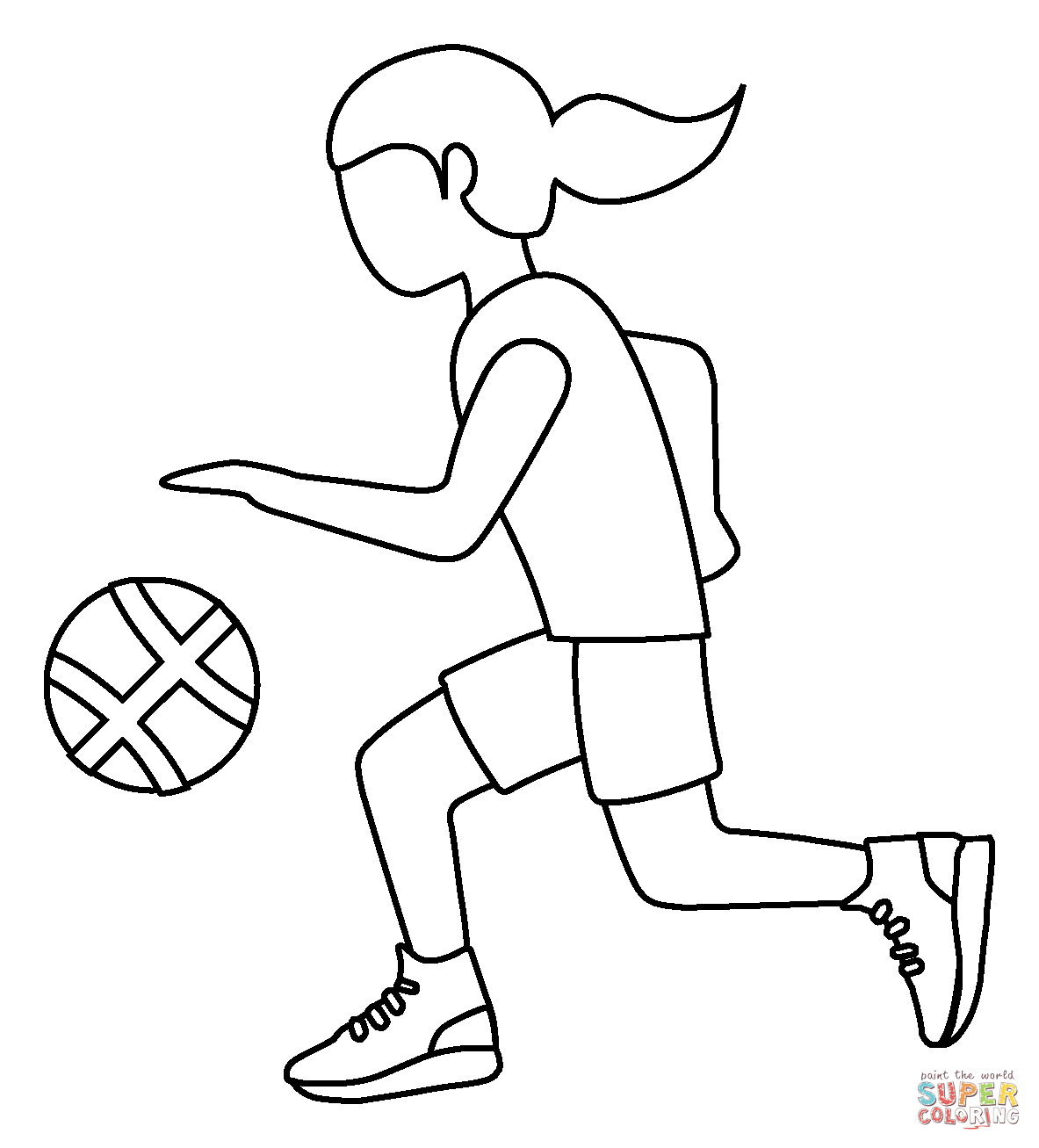 Woman bouncing ball emoji coloring page free printable coloring pages