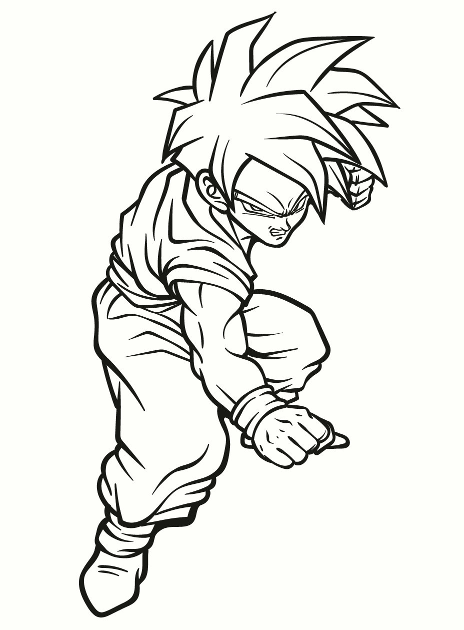 Gohan fight dragon ball z coloring page