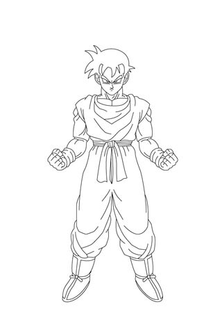 Son gohan is ready for a fight coloring page free printable coloring pages